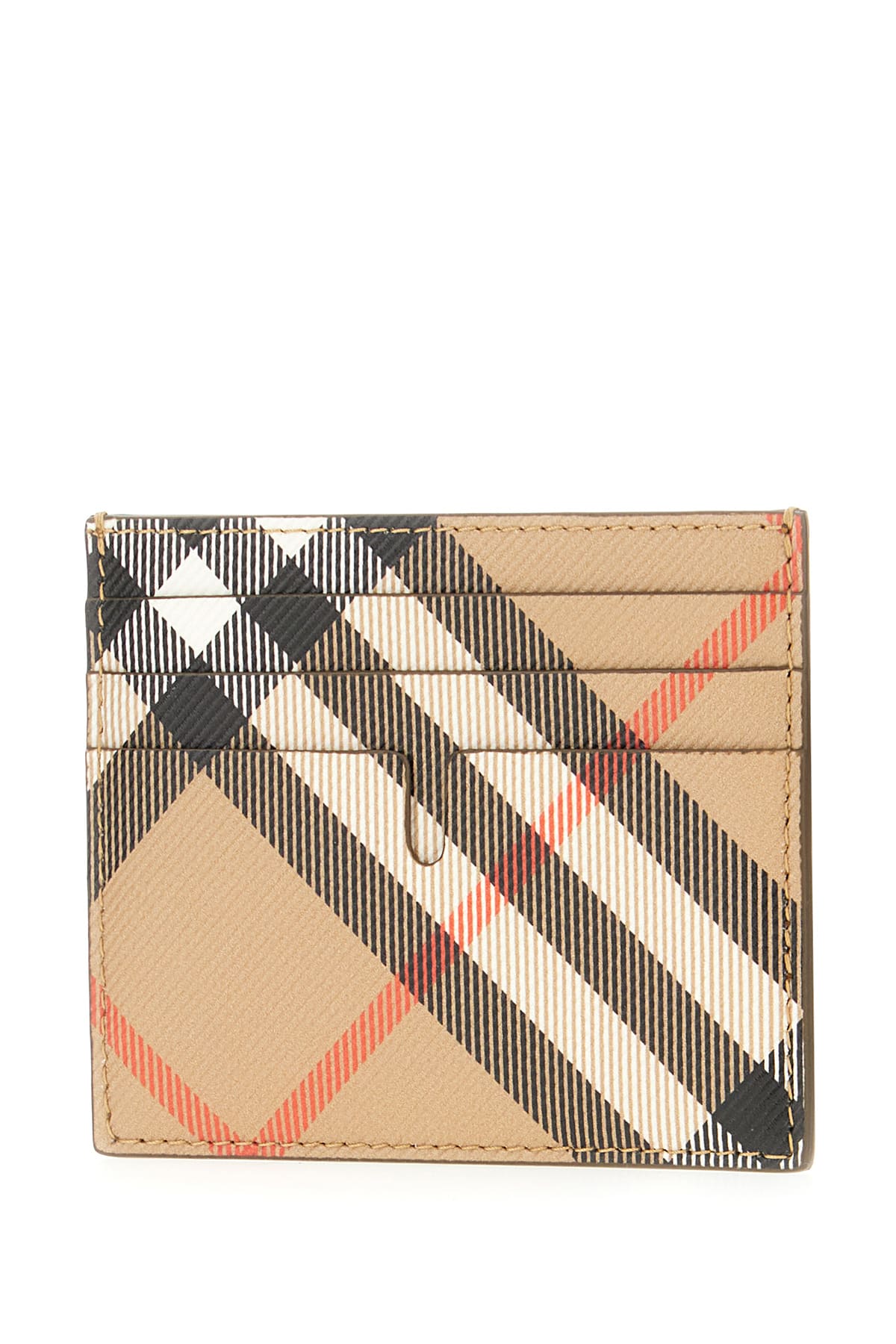 Shop Burberry Printed Fabric Card Holder In Sand