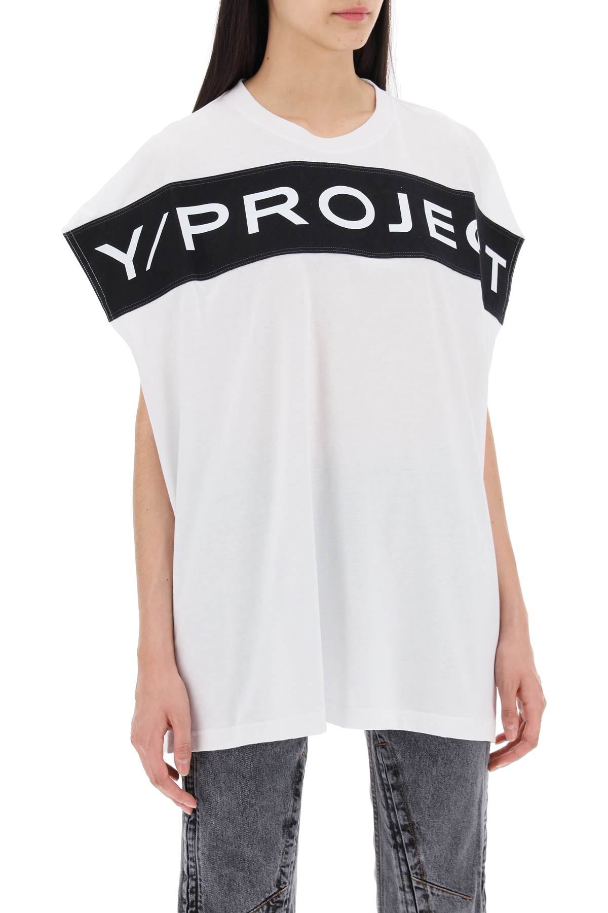 Shop Y/project Sleeveless T-shirt With In Optic White (white)