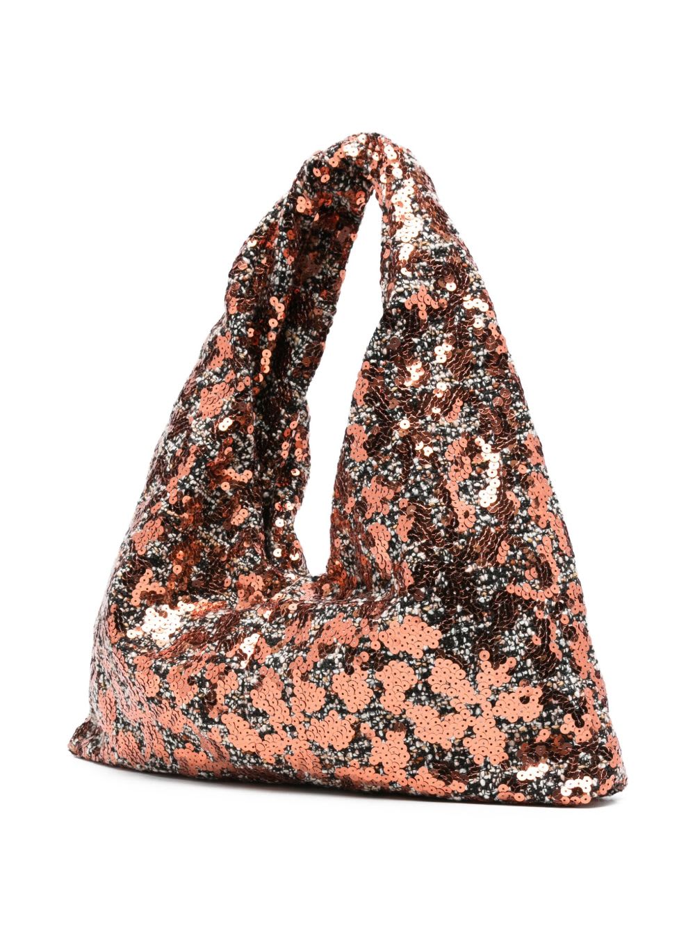 La Milanesa Sequin-embellished Triangle Shoulder Bag In Pink