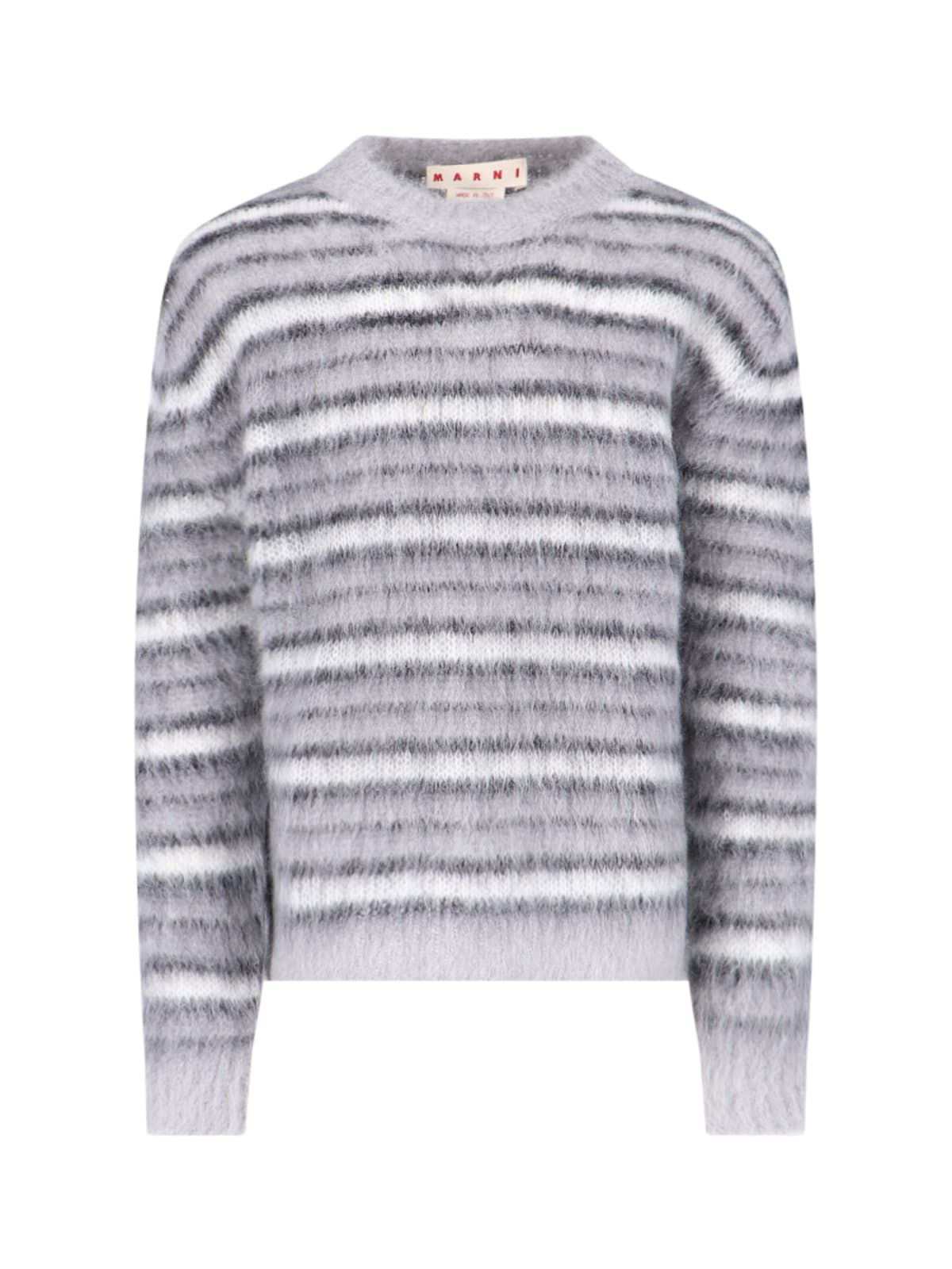 Shop Marni Striped Sweater In Gray