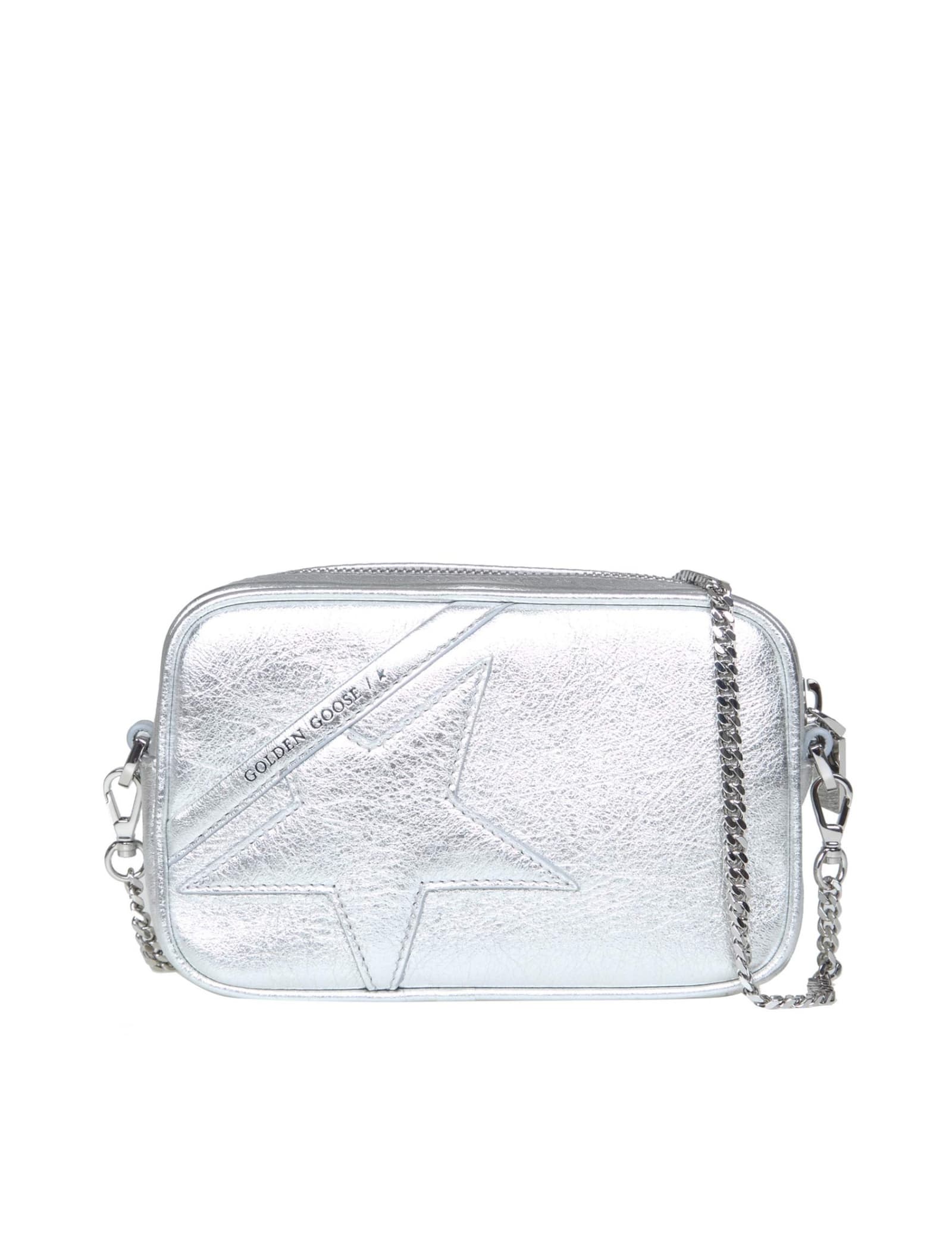 Golden Goose Mini Star Bag In Silver Color Leather