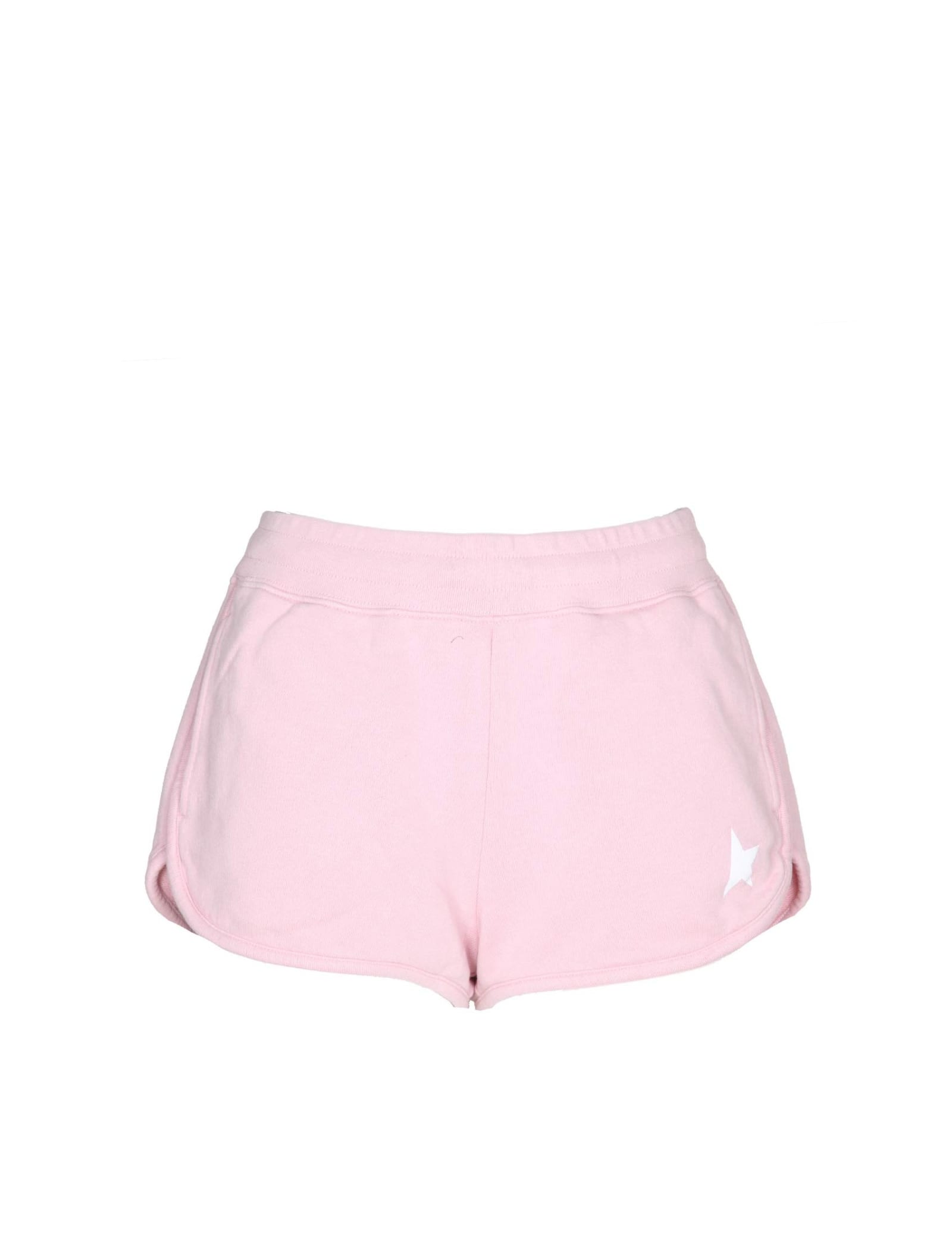 Golden Goose Shorts Star In Pink Cotton