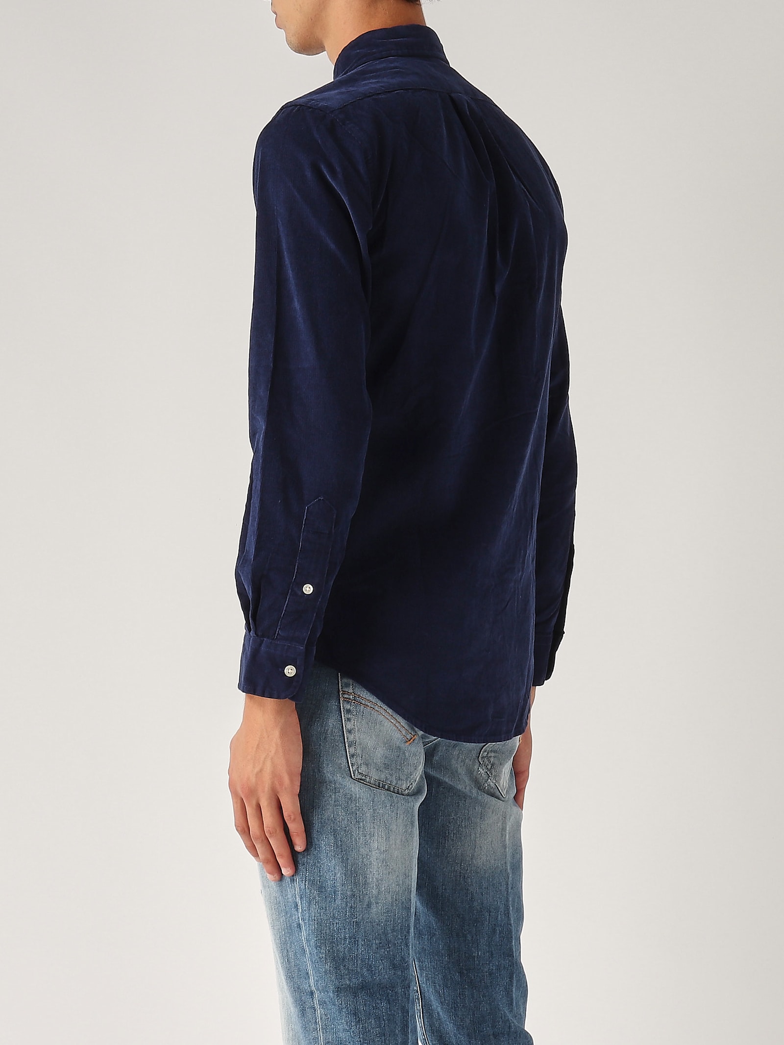 Shop Polo Ralph Lauren Camicia In Velluto Shirt In Navy