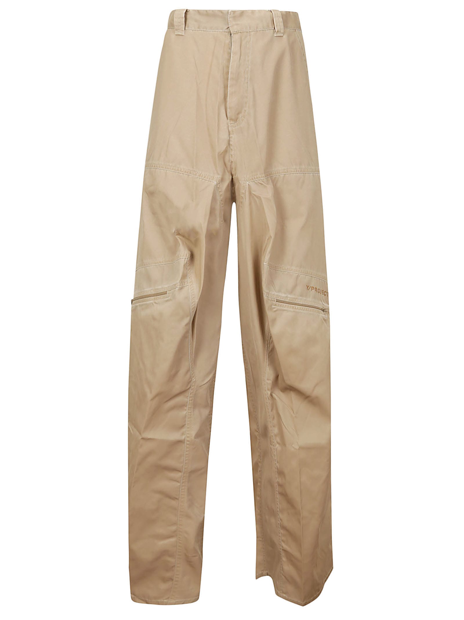 Y/project Pop-up Pants In Washed Beige