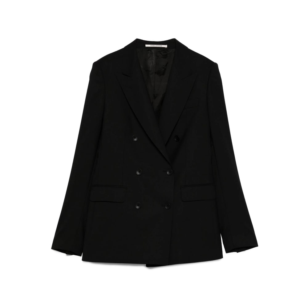 Tagliatore Parigi Double-breasted Wool Blazer In Black