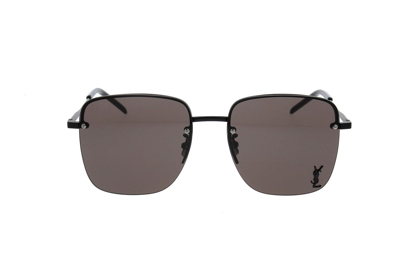 Saint Laurent Square Frame Sunglasses In 001 Black Black Black