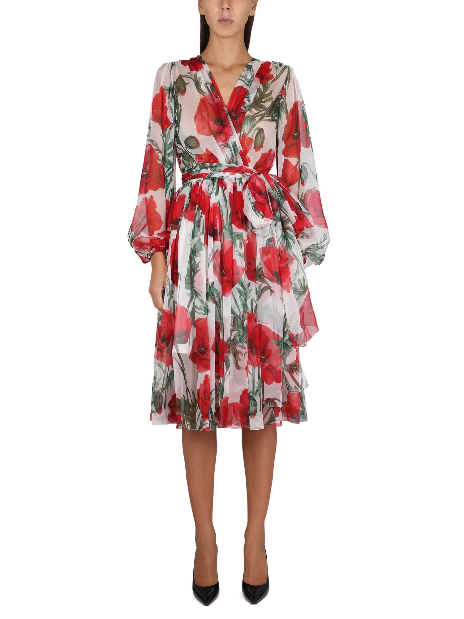 Dolce & Gabbana Chiffon Longuette Dress