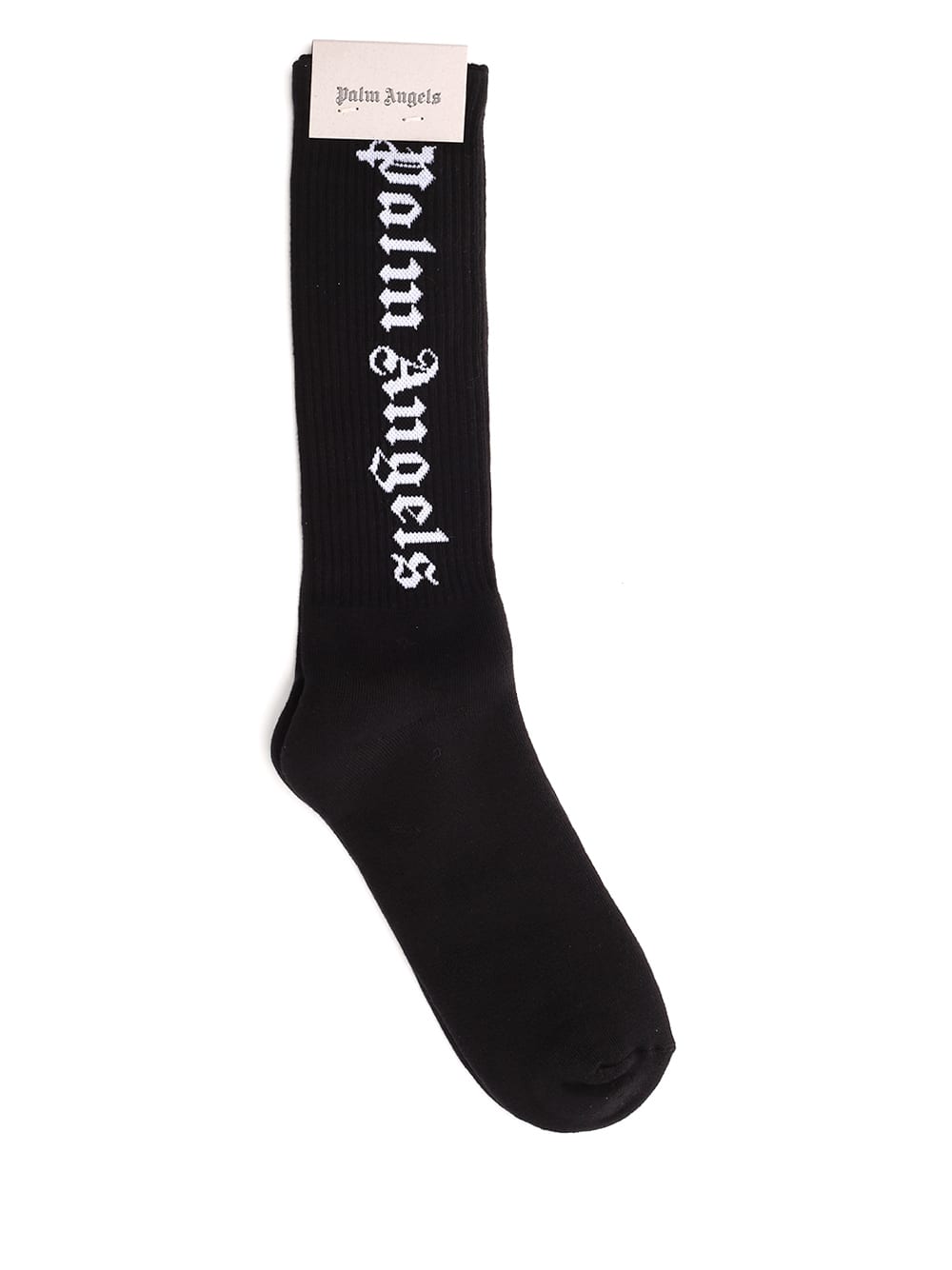 Shop Palm Angels Black Socks In Black White