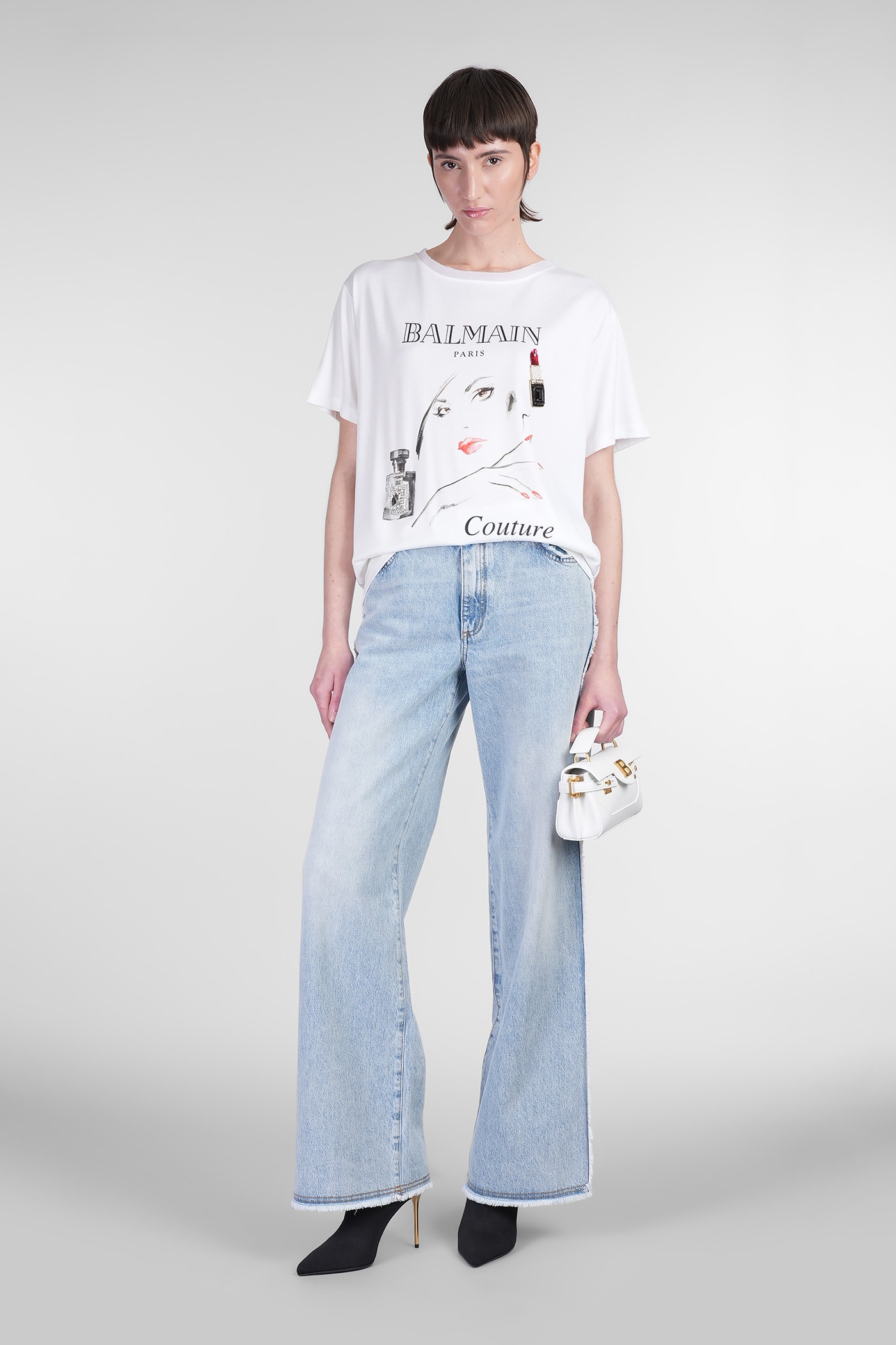 Balmain Beauty Print Embroidery Patches T-shirt