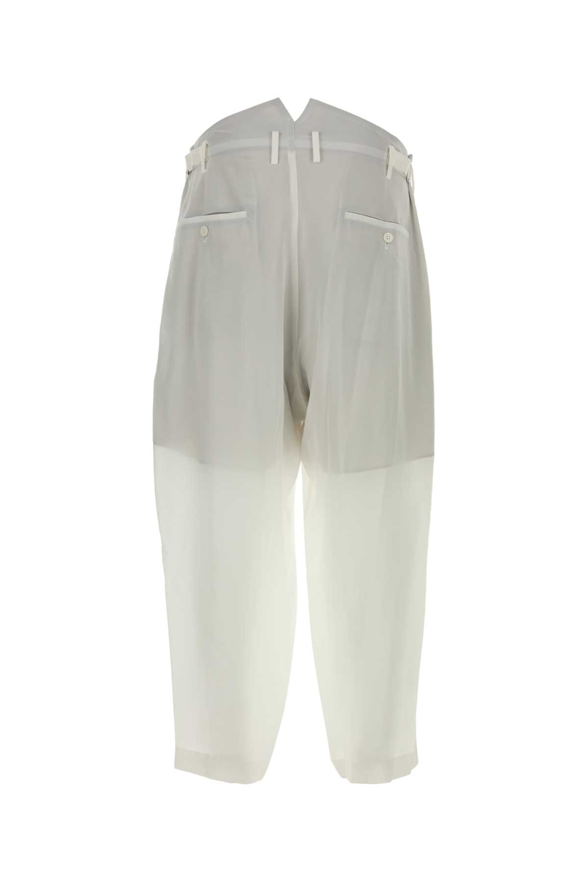 Yohji Yamamoto White Silk Pant