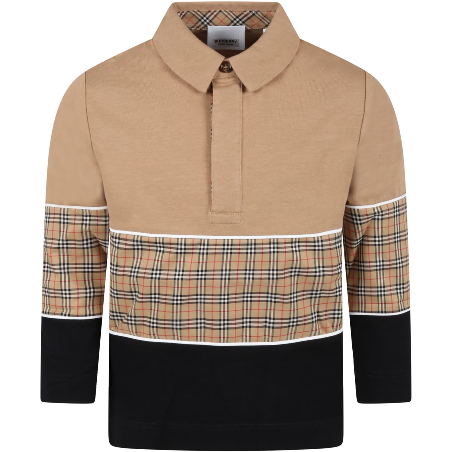 BURBERRY MULTICOLOR POLO FOR KIDS WITH VINTAGE CHECK