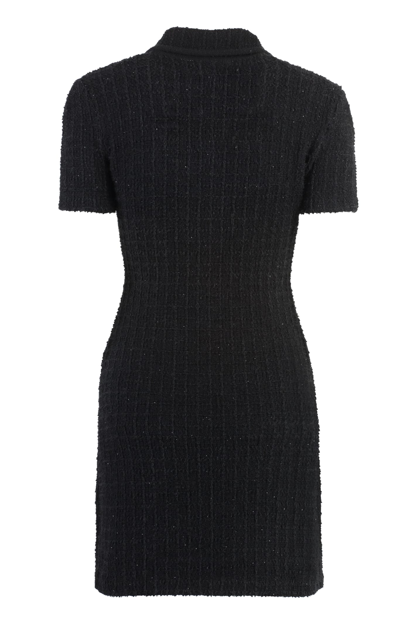 Shop Self-portrait Knitted Dress In Black