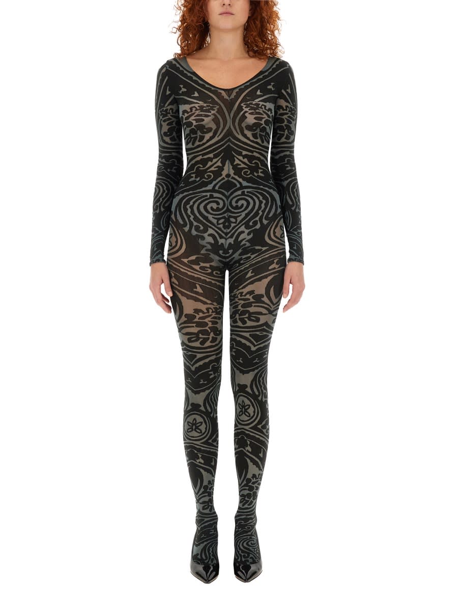 Shop Etro Bodysuit  X Wolford In Grey