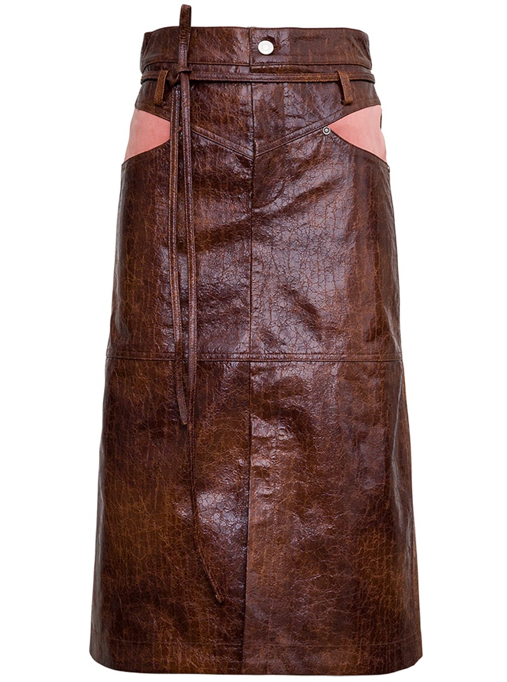 Andersson Bell Amira Brown Leatheret Skirt
