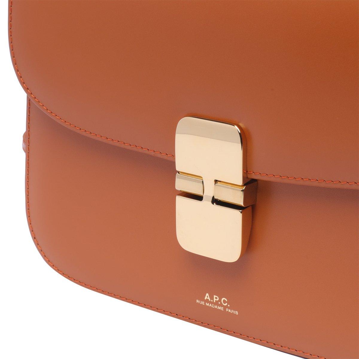Shop Apc Grace Logo Printed Small Shoulder Bag In Cap Cinnamon