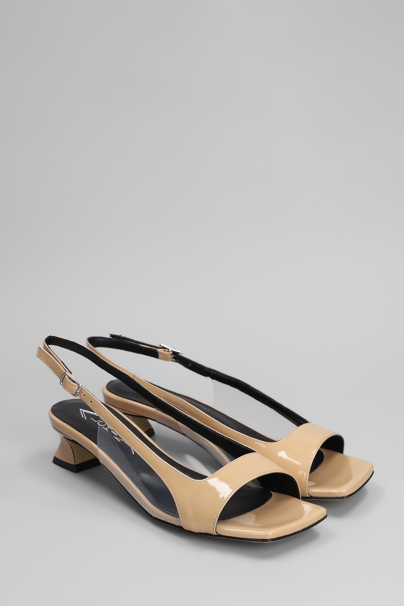 Alchimia Sandals In Beige Patent Leather