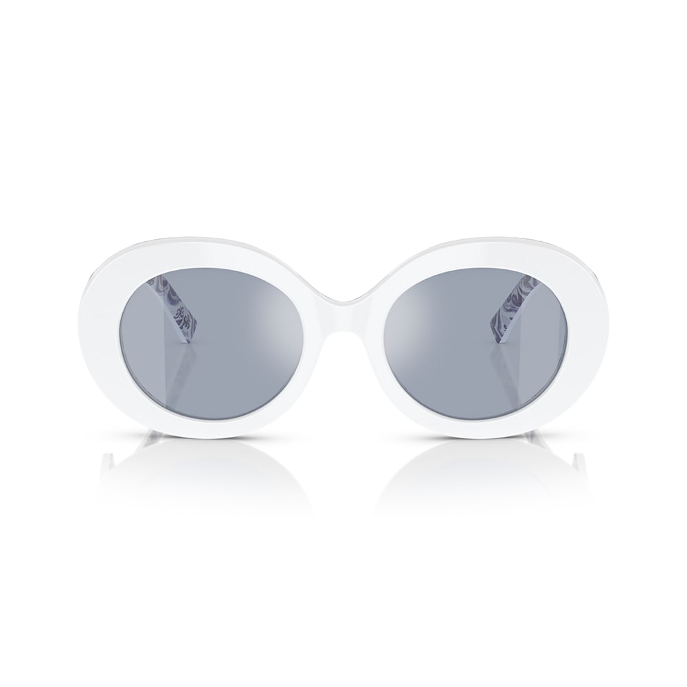 Dolce &amp; Gabbana Eyewear Sunglasses In Bianco/silver Specchiato