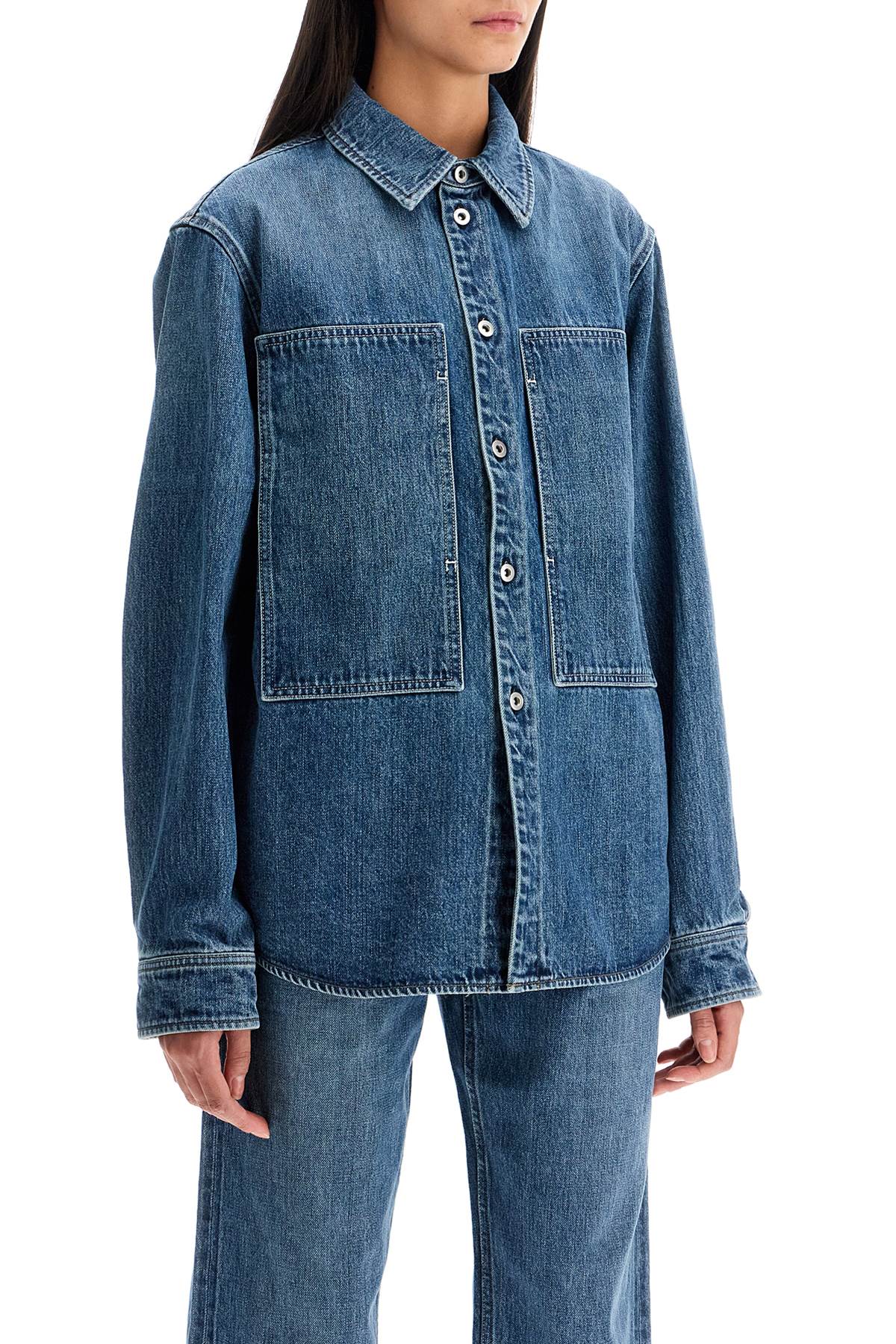 Shop Jil Sander Denim Overshirt In Canard (blue)