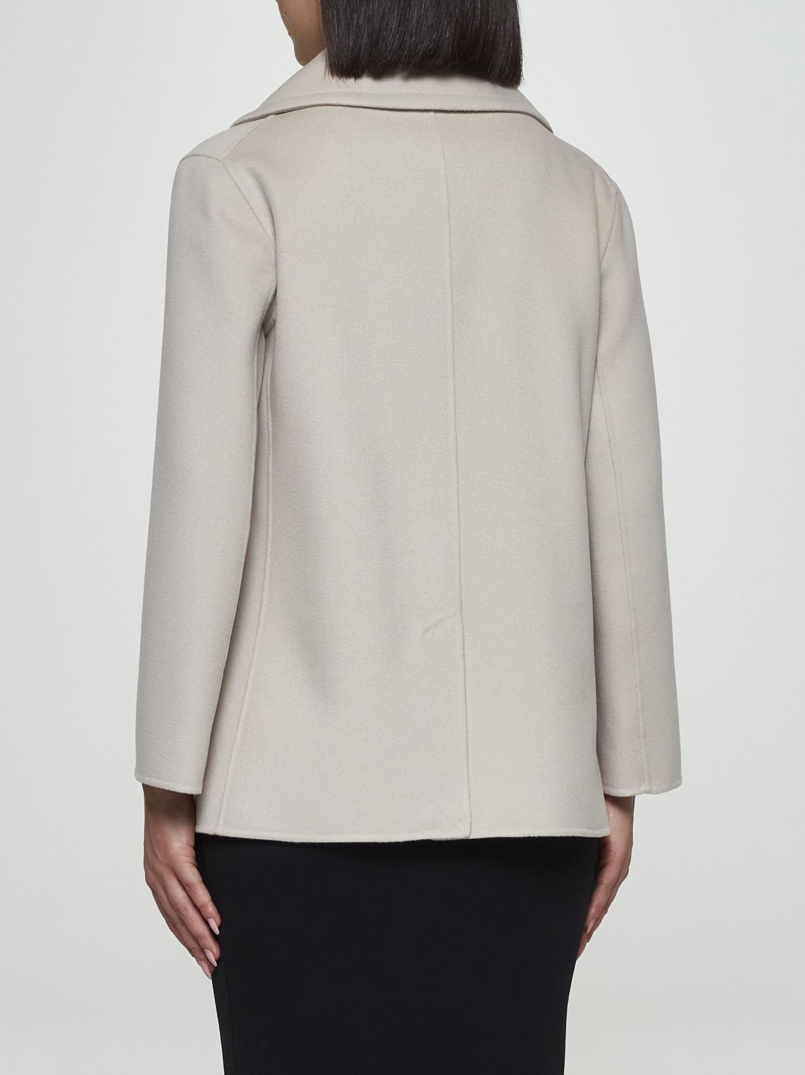 Shop 's Max Mara Efebo Wool Peacoat In Ecru