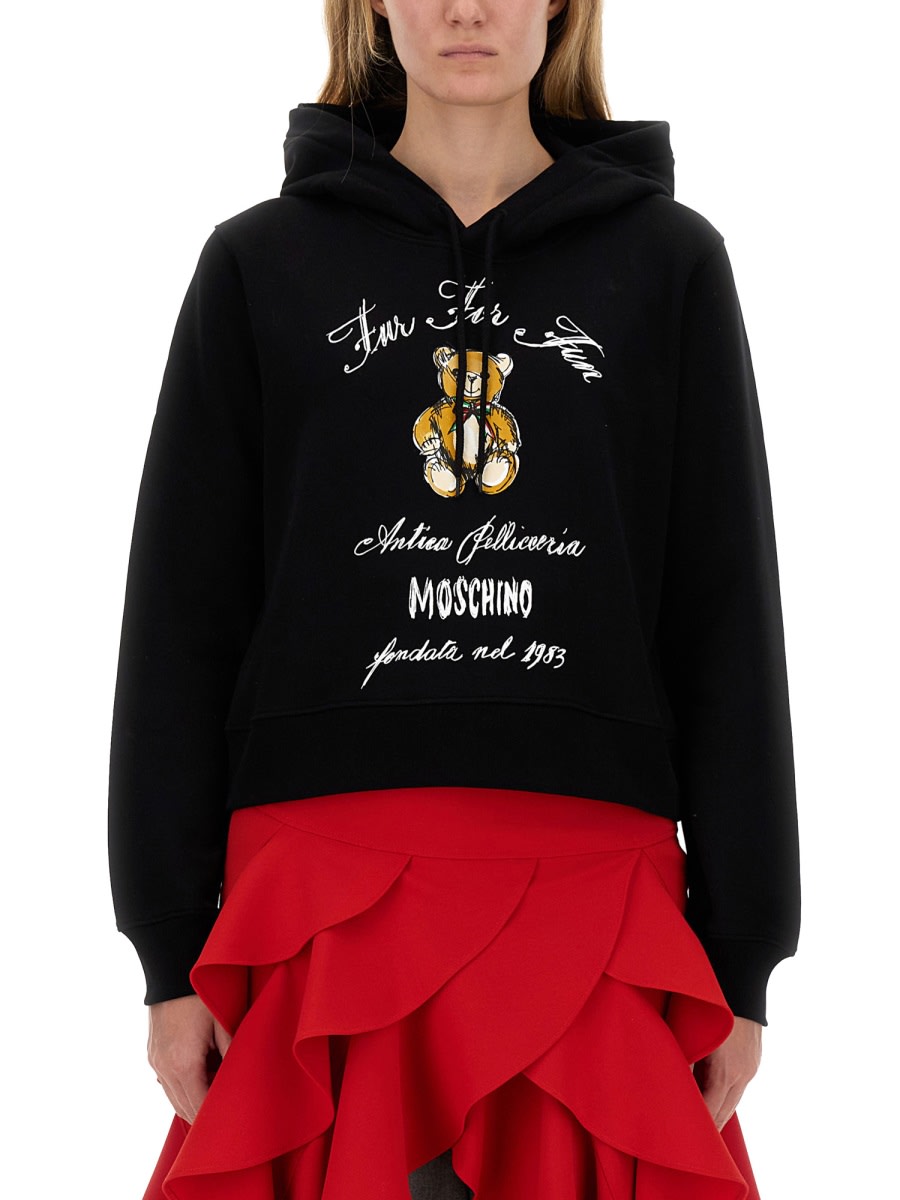 Shop Moschino Sweatshirt With Logo In Black