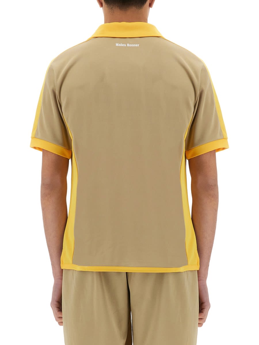 Shop Wales Bonner Jersey Polo. In Yellow