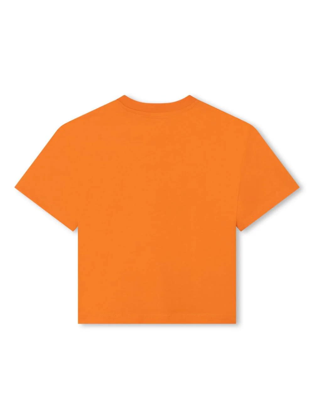 Shop Lanvin Orange T-shirt With Logo Print