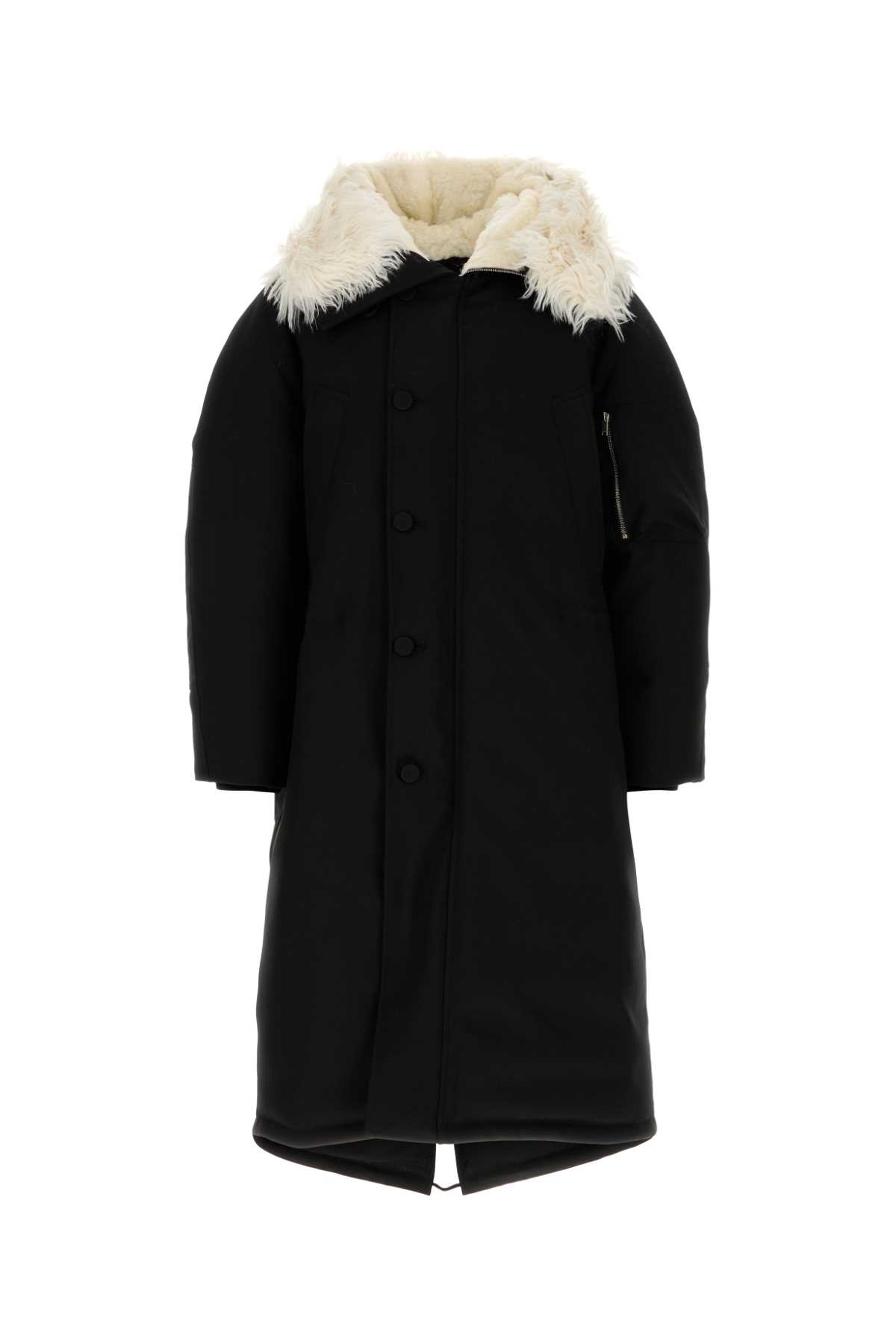 Shop Jil Sander Black Polyester Down Jacket