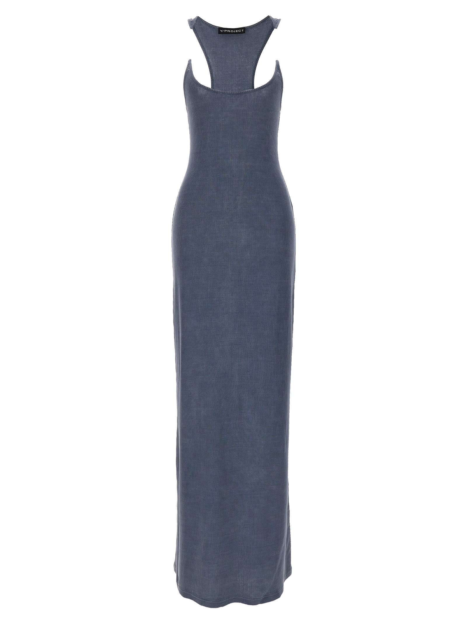 Shop Y/project Invisible Strap Dress In Blue