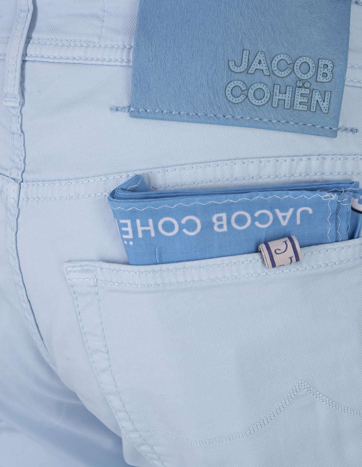 Shop Jacob Cohen Light Blue Nick Slim Trousers