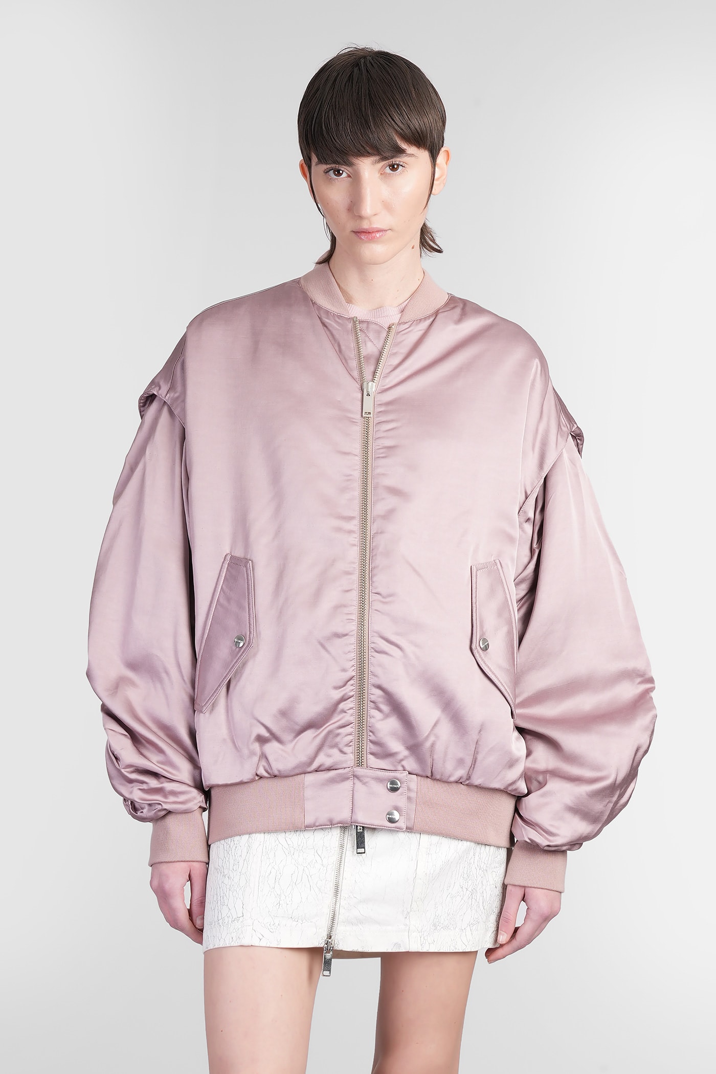 Halfboy Bomber In Rose-pink Viscose