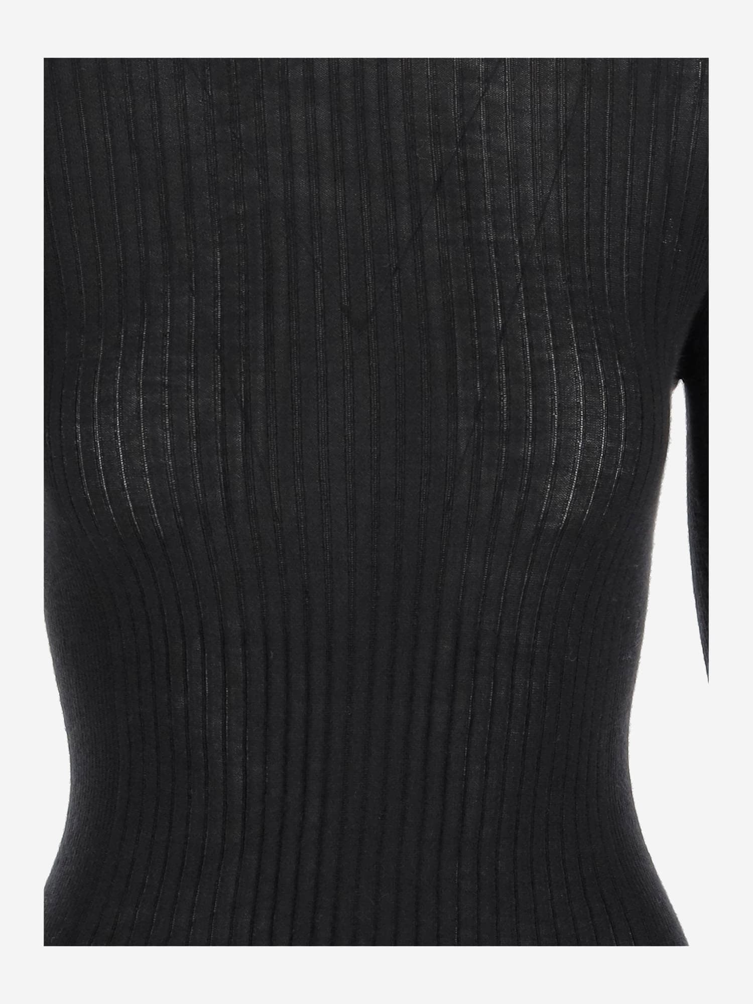 Sa Su Phi Cashmere And Silk Rib Knit Sweater In Black