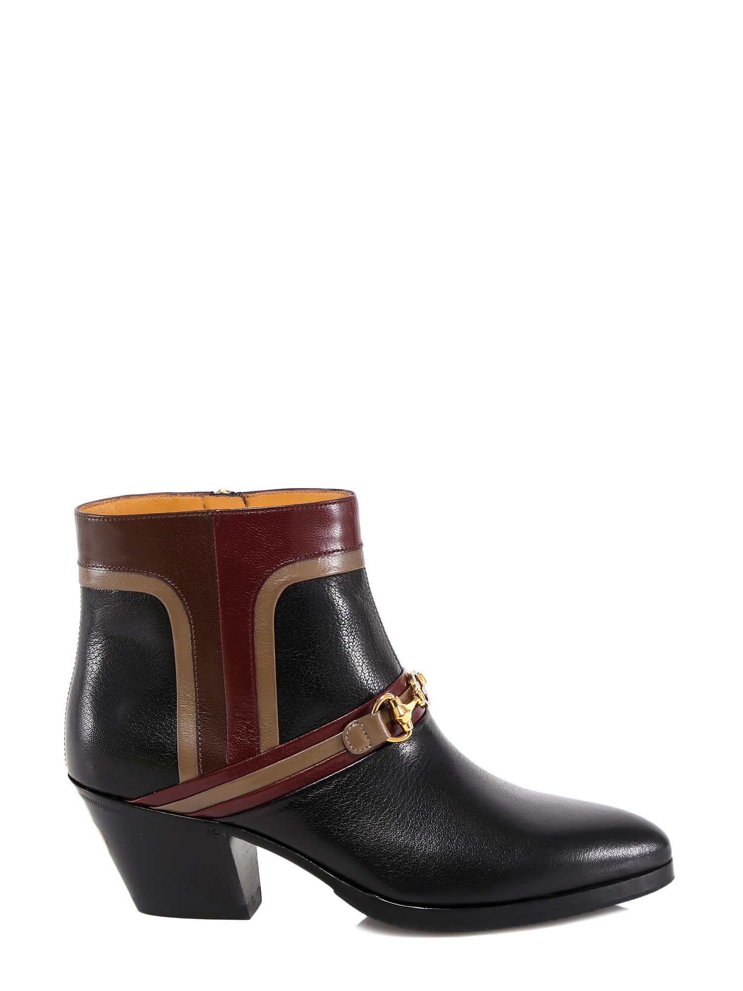 Buy Gucci Interlocking G Horsebit Boots online, shop Gucci shoes with free shipping
