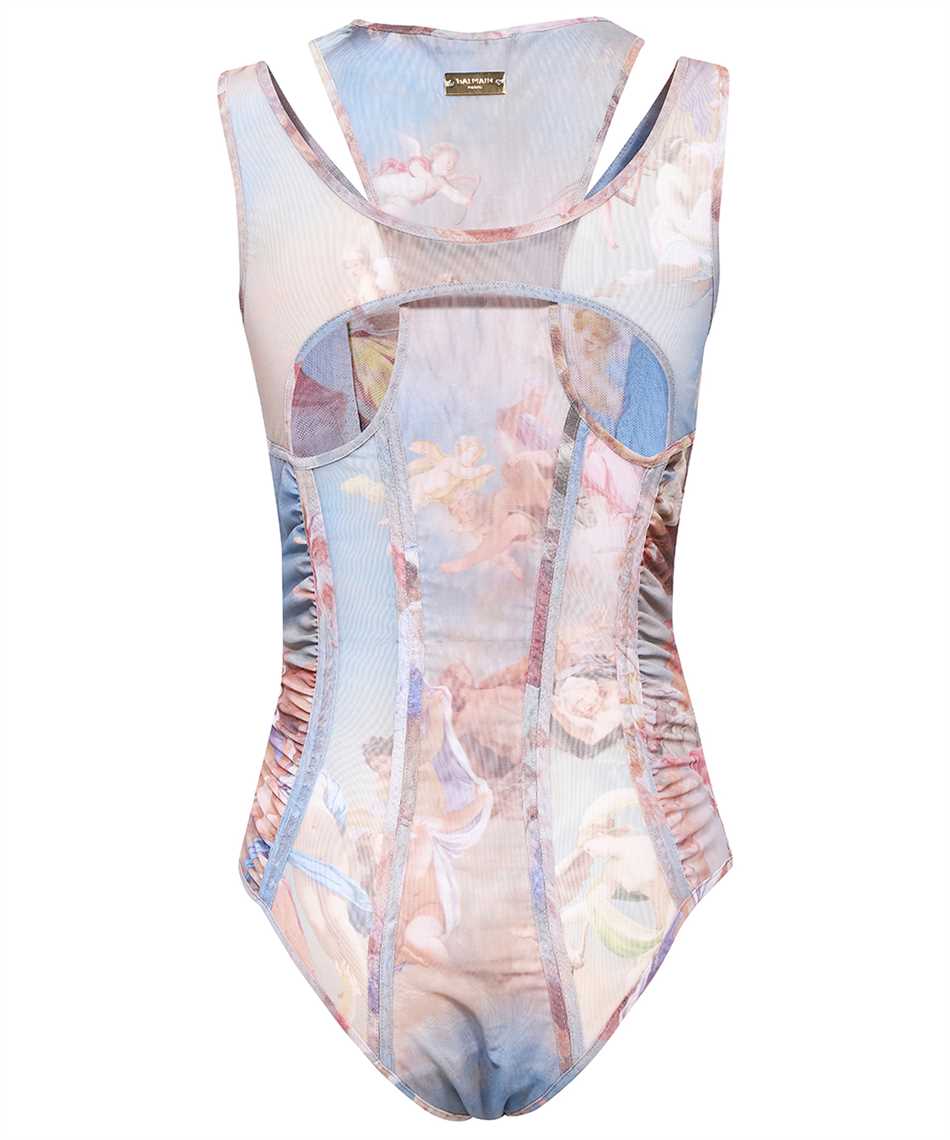 Balmain Tulle Bodysuit In Multi