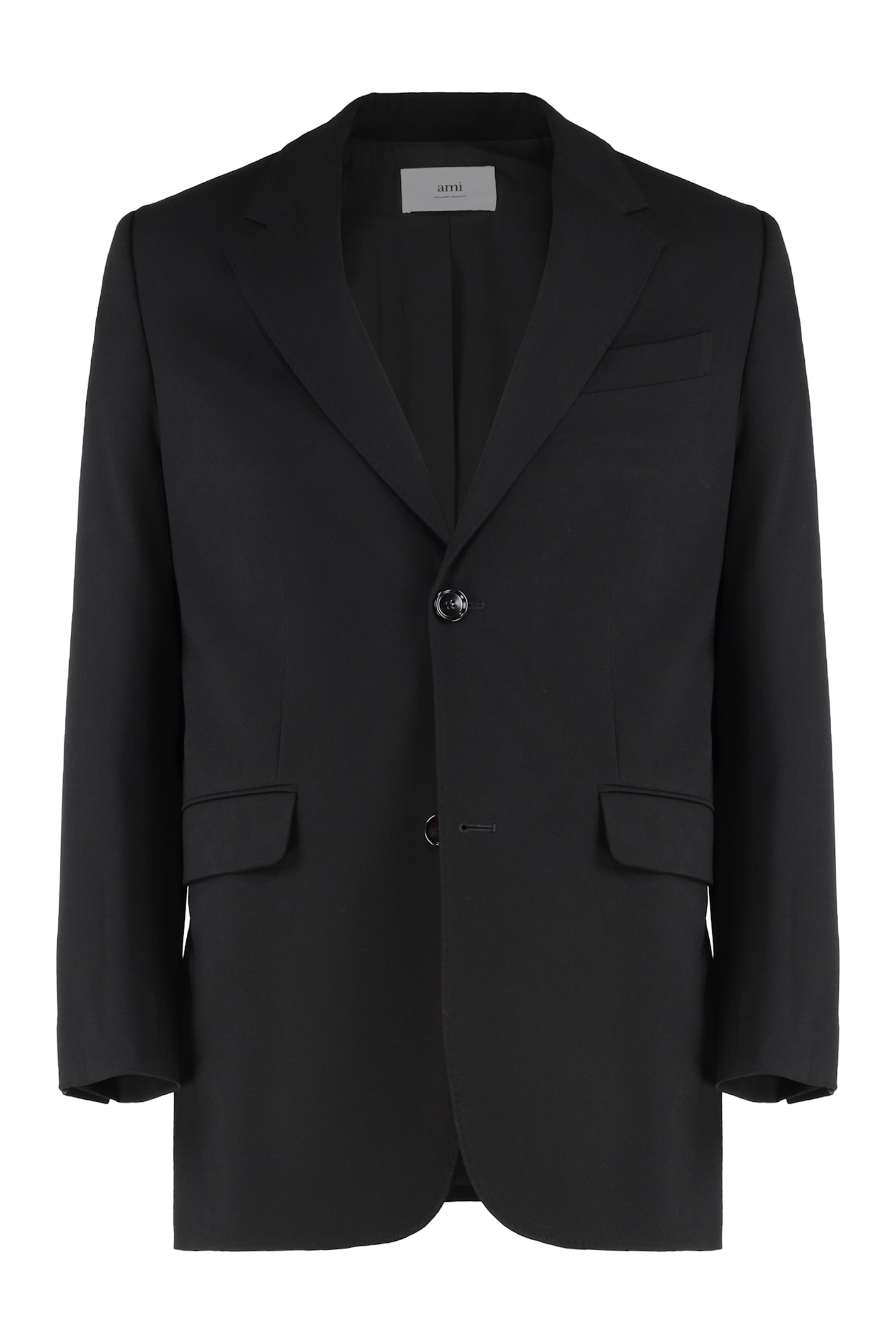 Shop Ami Alexandre Mattiussi Single-breasted Two-button Blazer In Black