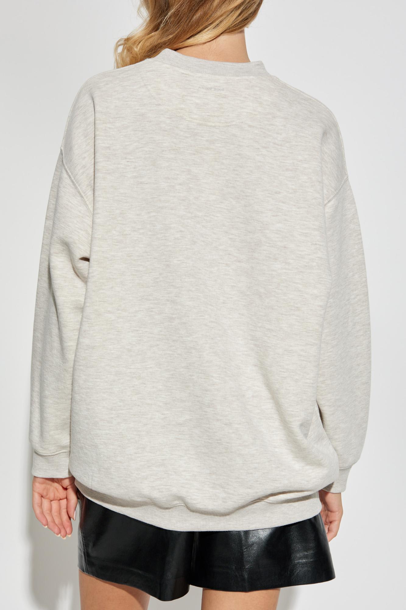 Shop Anine Bing Sweatshirt With Logo In Ivory