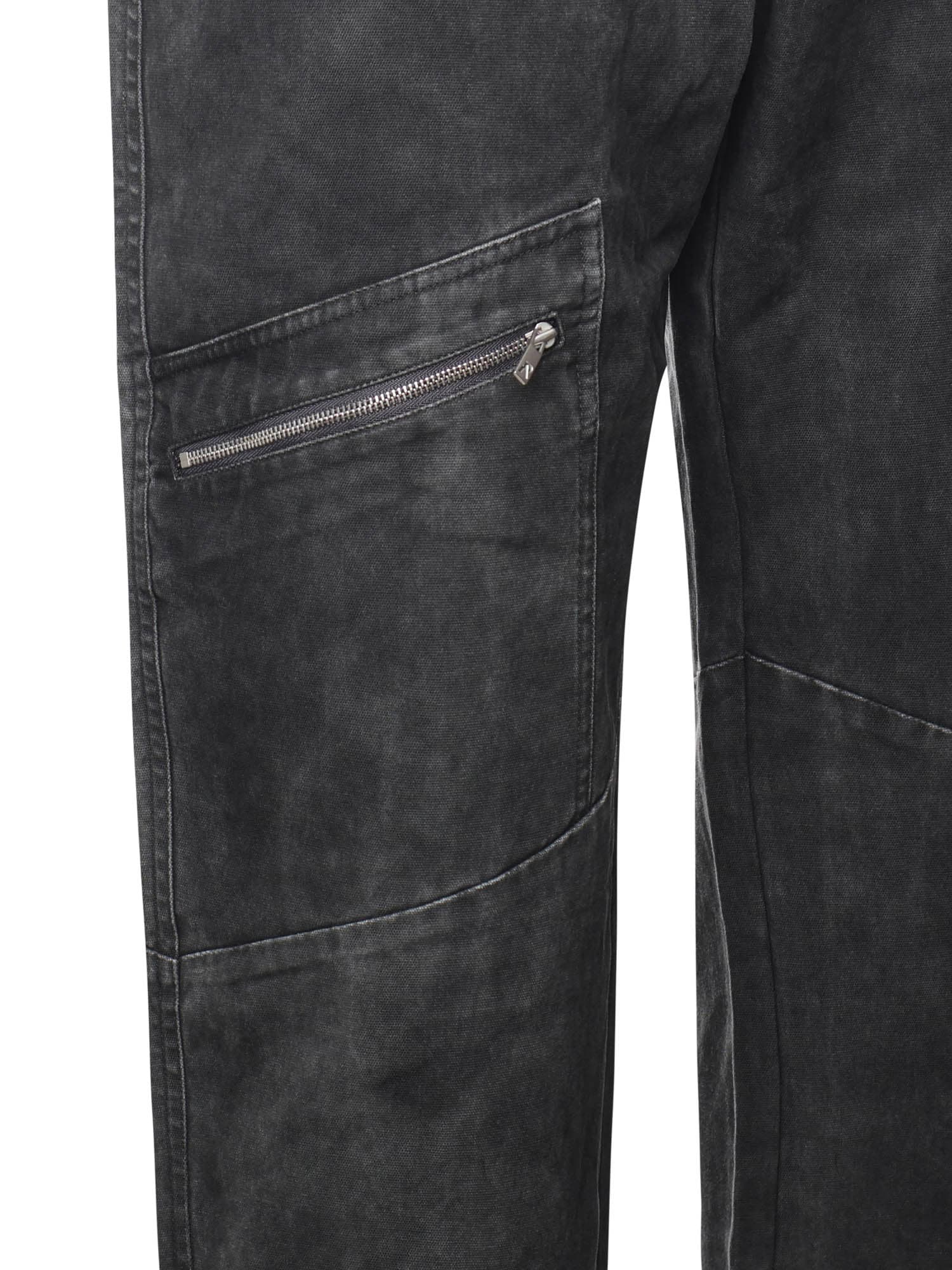 Represent Mens Washed Black Workwear Wide-leg Cotton Trousers Xl In Gray