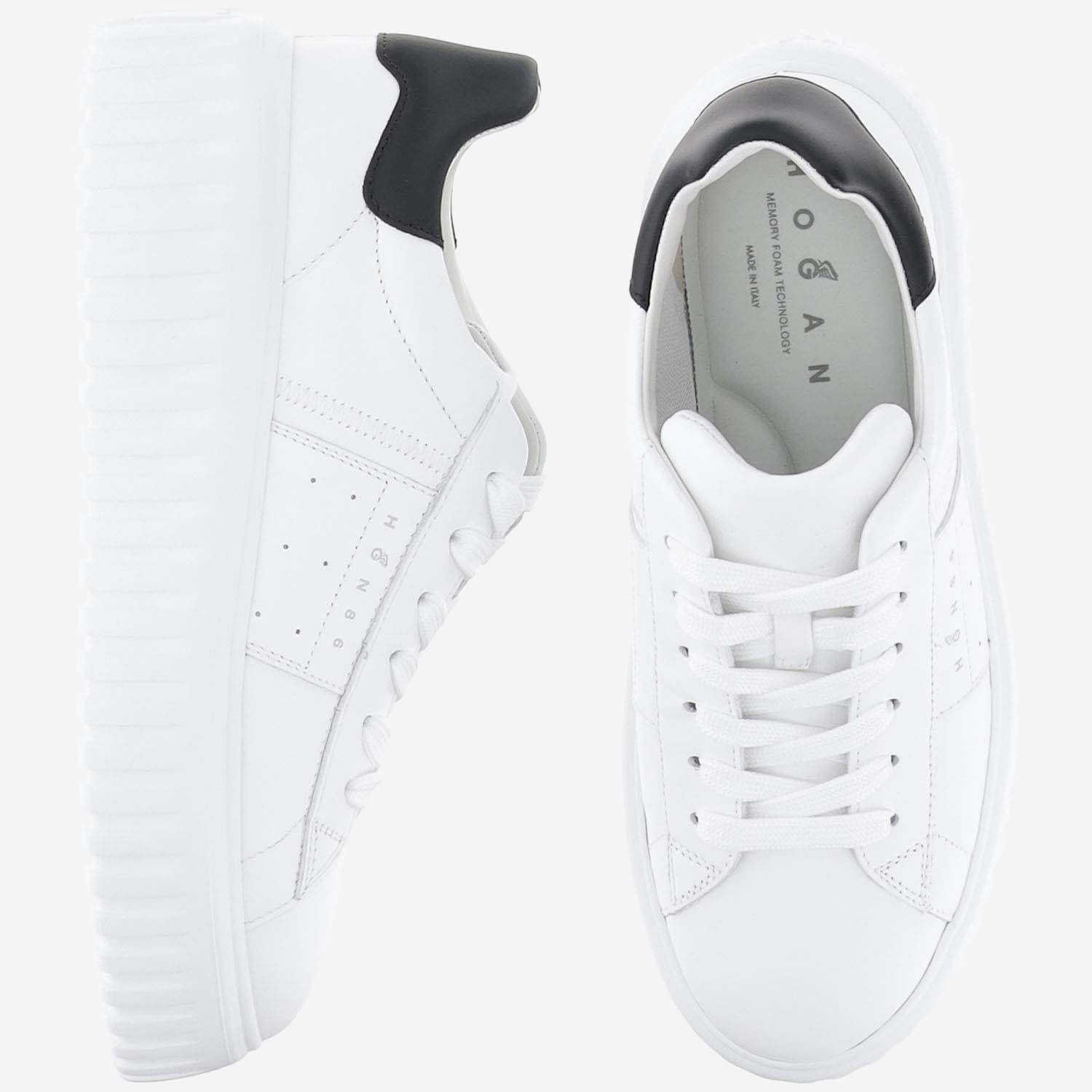Hogan H645 Leather Sneakers In White