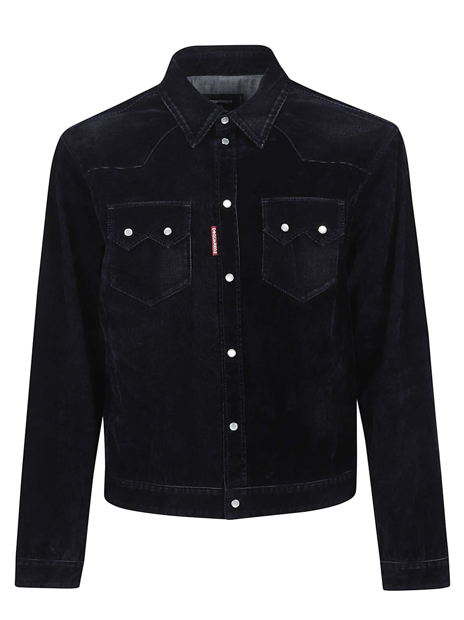 Dsquared2 Velvet Corduroy Jacket Adjustable Waist In Blue