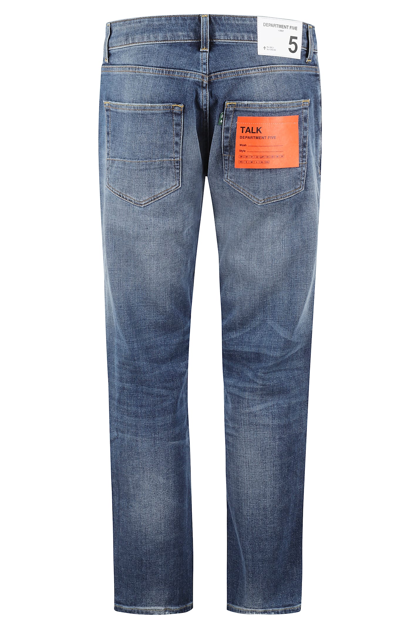 Department Five Classic Five-pocket Denim Jeans With Distinctive Label In Medio