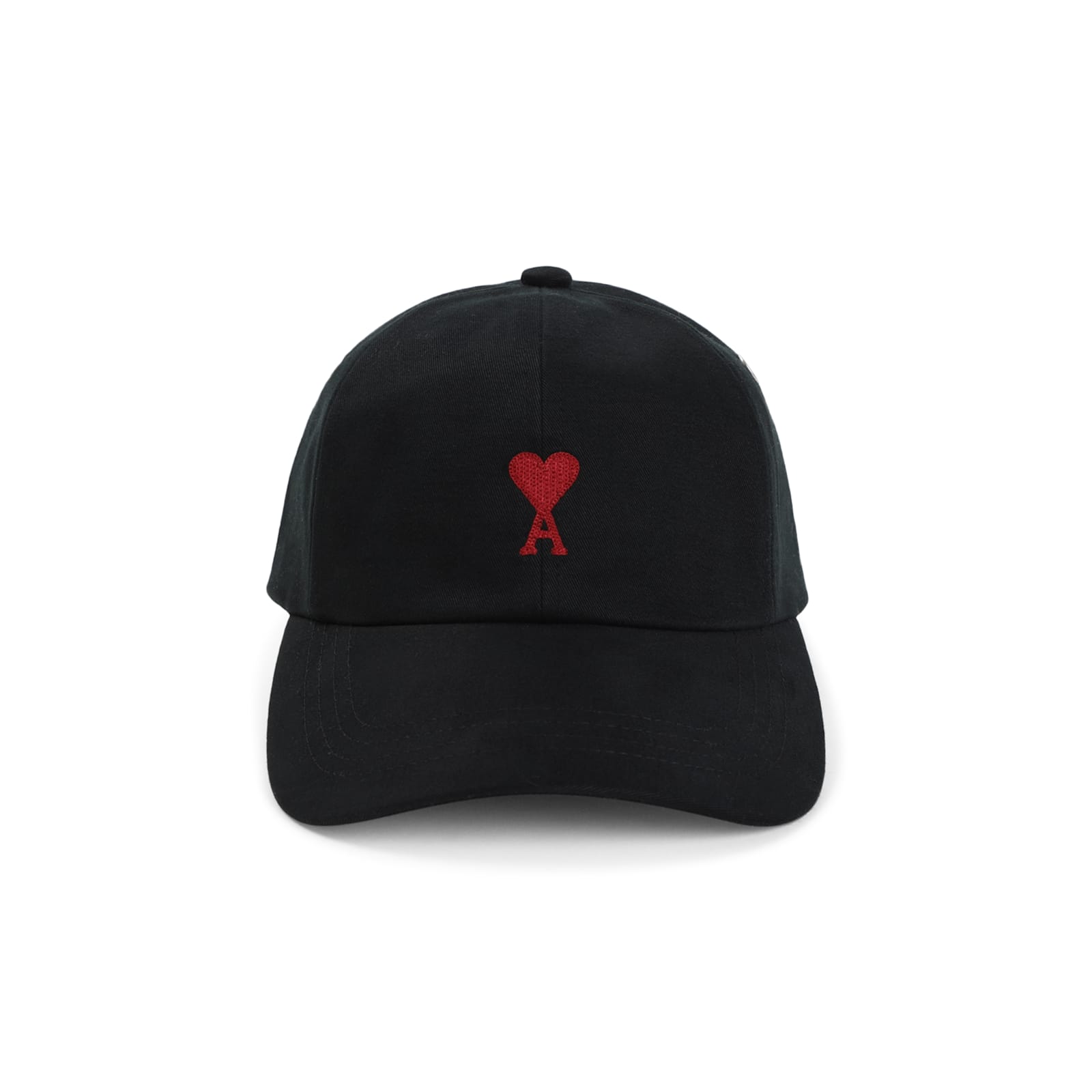 Ami Alexandre Mattiussi Red Adc Embroidery Hat In Black