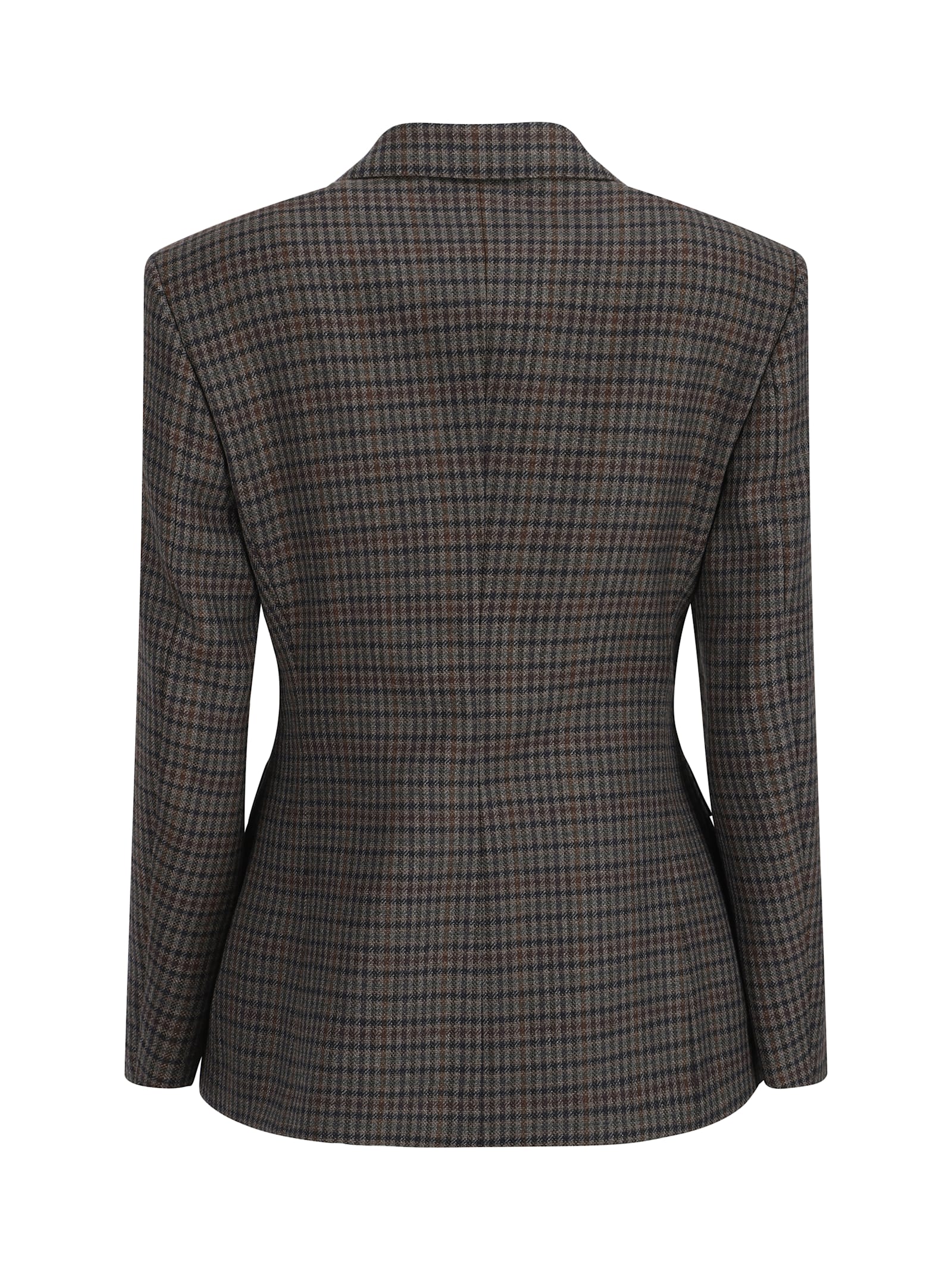 Shop Balenciaga Hourglass Blazer In Khaki/navy