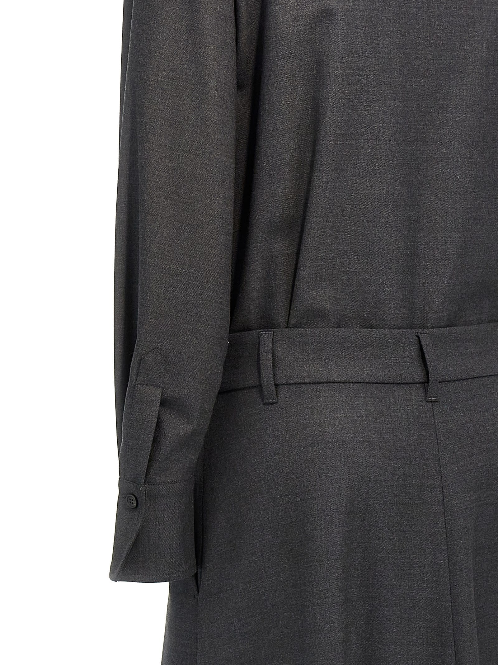 Shop Brunello Cucinelli Chemisier Dress In Gray