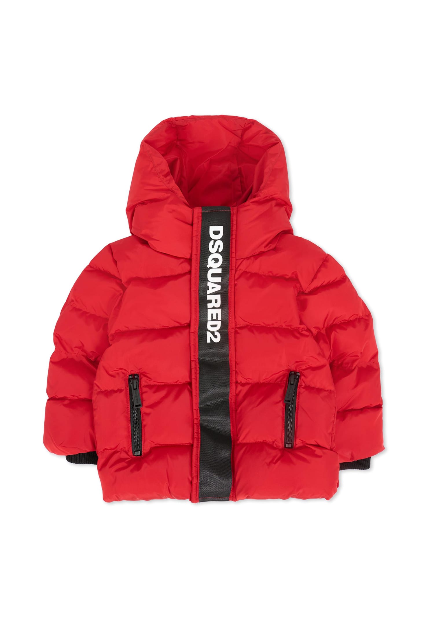 Dsquared2 Red Down Jacket For Baby Boy With Logo In Red