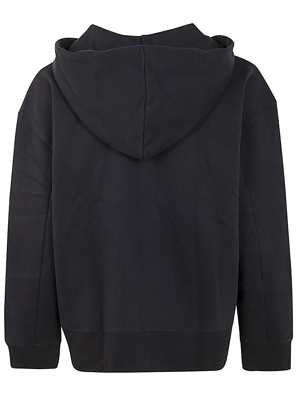 Shop Studio Nicholson Fleece Back Zip Through Hoodie With Logo In Darkest Navy Logo