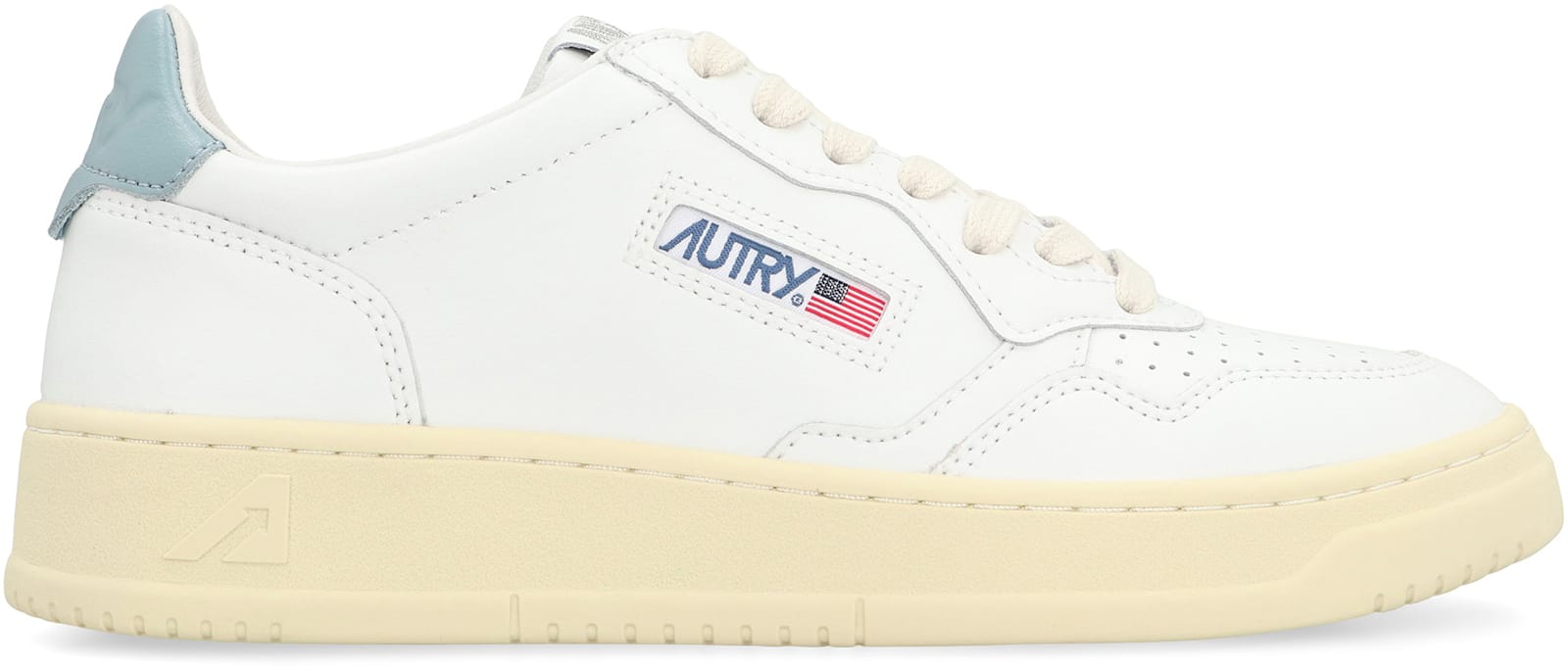 Autry 'medalist Low' White Sneakers With Logo Detail And Heel Tab