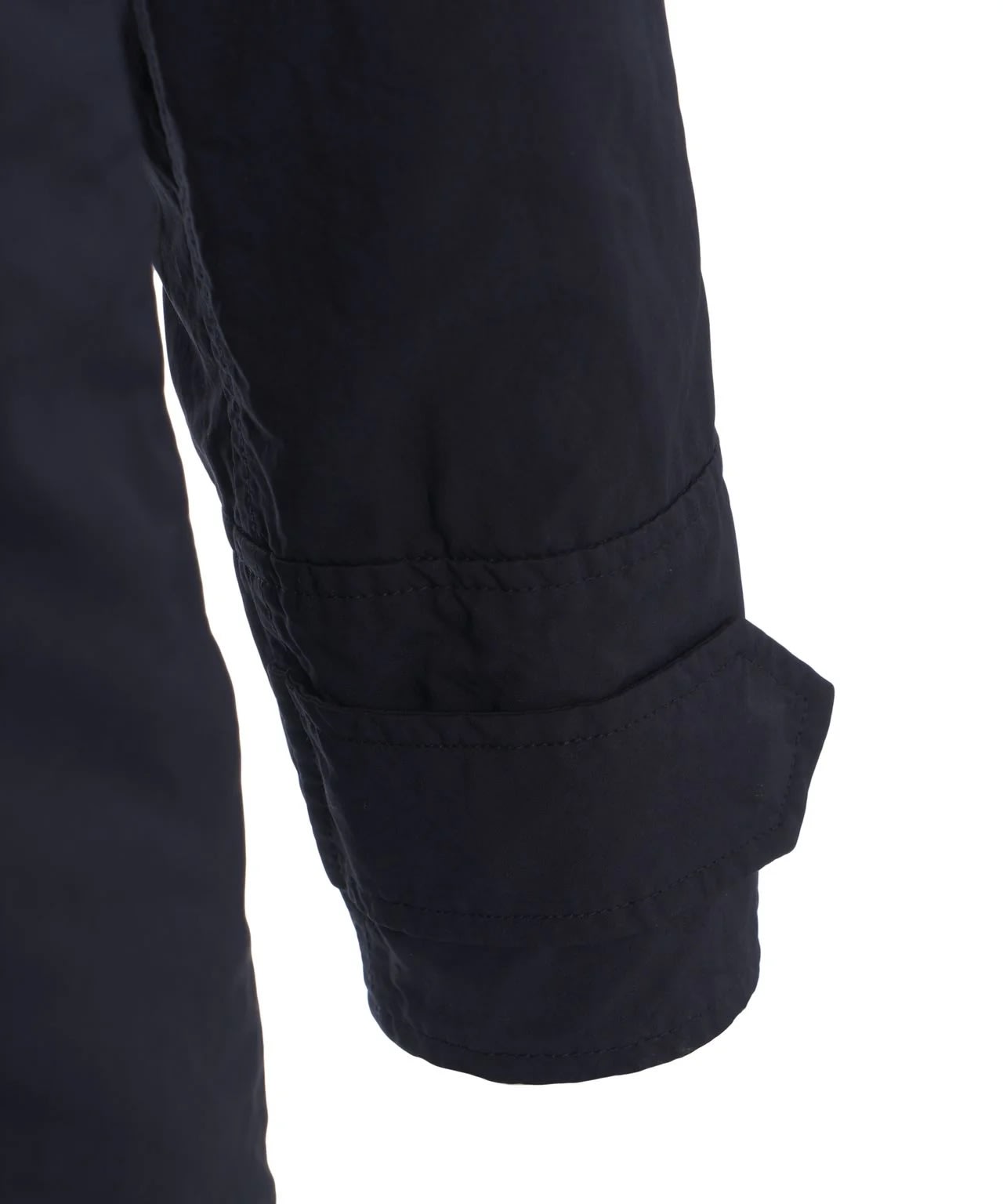 Add Double-breasted Nylon Pea Coat In Blue