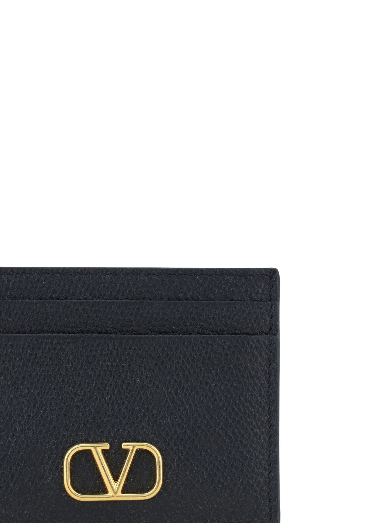 Shop Valentino Vlogo Card Holder In Black