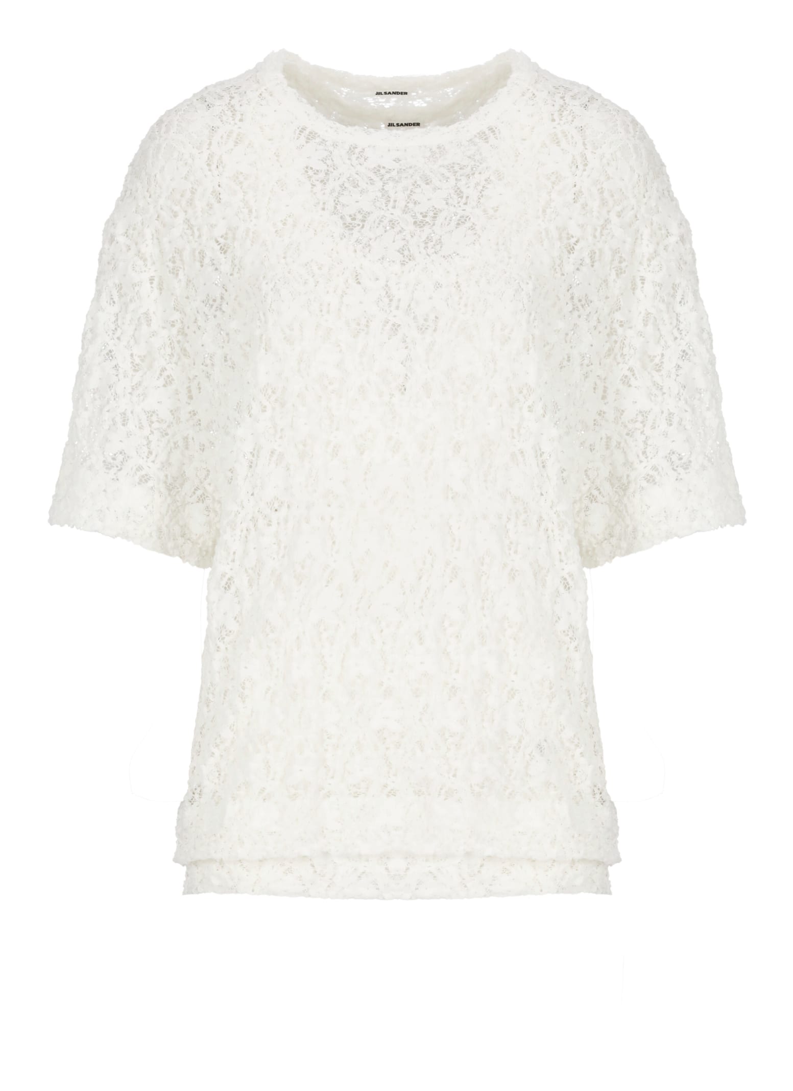 Shop Jil Sander Lace Top In White