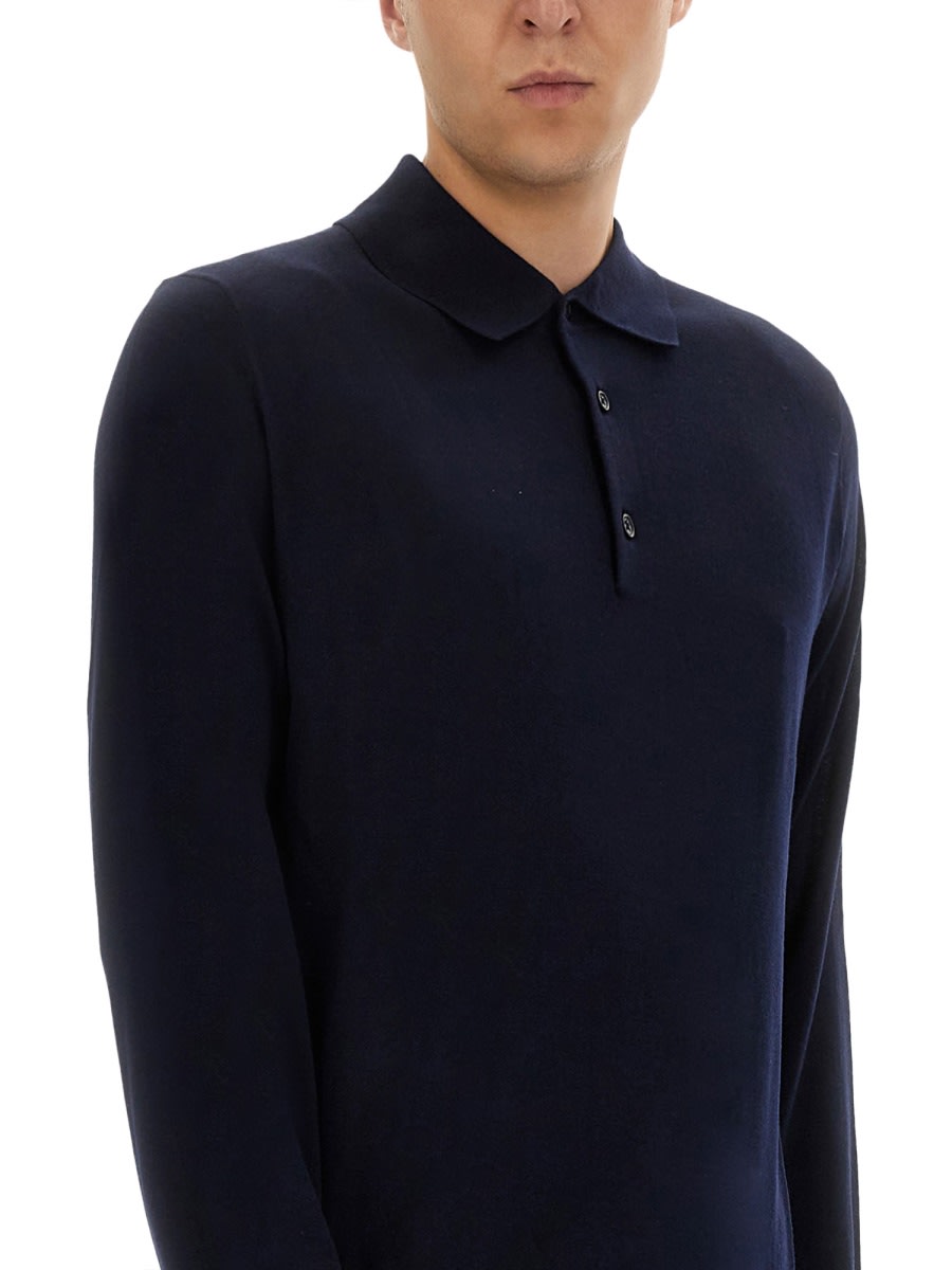 Sunflower Black Polo Shirt With Classic Collar And Ribbed Trims