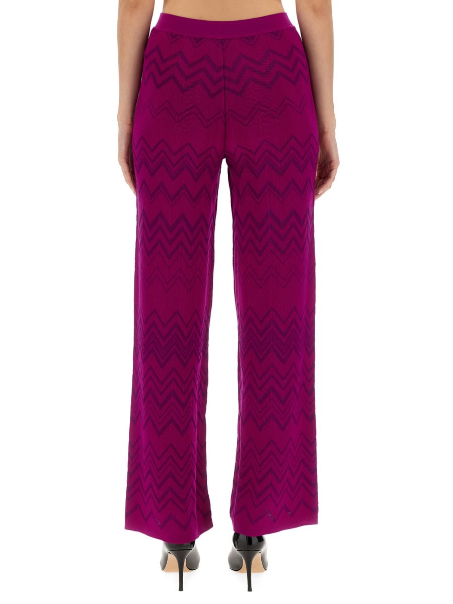 Shop Missoni Wool Blend Pants In Purple